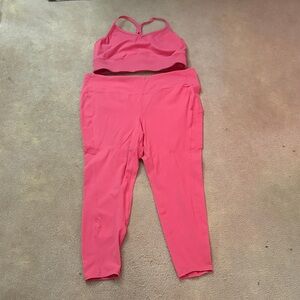 Torrid Pink Active Leggings and Sports Bra Set